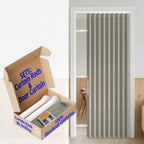 AJAZZ 100% Blackout Accordion Door Magnetic Door Curtain Folding Closet Doors Curtain Invisible Applicable Bedroom Room Living Room Doorway （Grey 42" W x 78" L 1 Panel