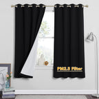 RYB HOME Dustproof Curtains for Large Window, Soundproof Thermal Insulated Blackout Curtains for Sliding Glass Door Furance Office Dorm Bedroom Living Room, Silver Grey, W62 x L95 inch, 2 Panels