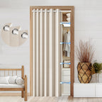 100% Blackout Privacy Door Curtain for Doorway, Magnetic Door Curtain for Closet & Hallway, 1 Panel, W45 x L80, Gray