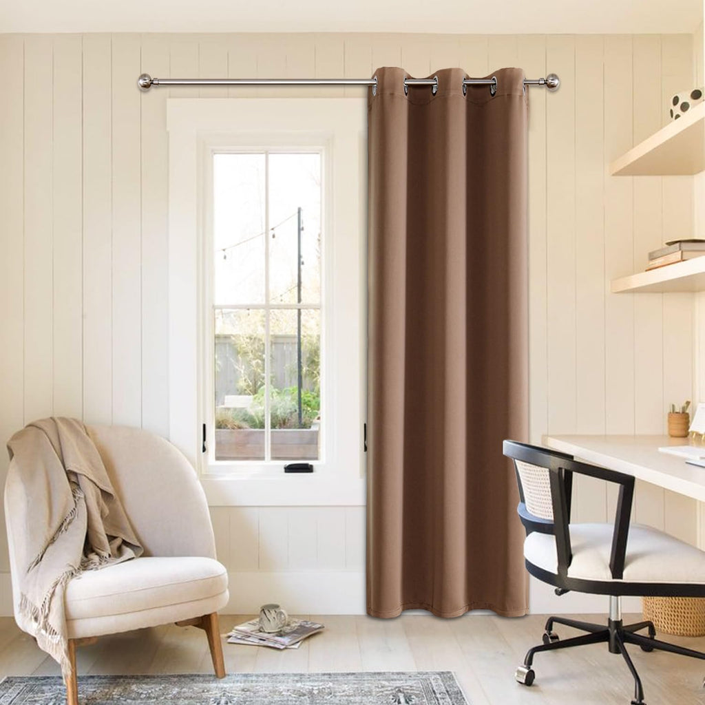 ChrisDowa Blackout Door Curtains for Doorway Privacy, Grommet Closet Curtains for Bedroom Closet Door, Thermal Insulated Temporary Doorway Cover Room Divider Drapes (1 Panel, Dark Grey, 34 x 80 Inch)