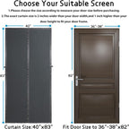 Magnetic Thermal Insulated Door Curtain,Thicker Layered Fabric Doorway Curtains,Temporary Door Insulation Cover Keep Warm Winter&Cool Summer,Dark Grey Fabric Window Insulation Kit for Winter