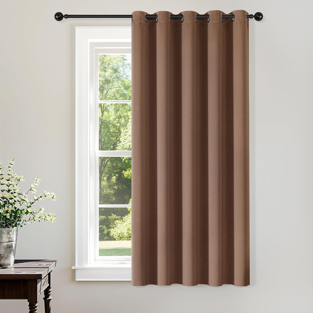 ChrisDowa Blackout Door Curtains for Doorway Privacy, Grommet Closet Curtains for Bedroom Closet Door, Thermal Insulated Temporary Doorway Cover Room Divider Drapes (1 Panel, Dark Grey, 34 x 80 Inch)