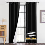 RYB HOME Dustproof Curtains for Large Window, Soundproof Thermal Insulated Blackout Curtains for Sliding Glass Door Furance Office Dorm Bedroom Living Room, Silver Grey, W62 x L95 inch, 2 Panels