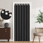 100% Blackout Privacy Door Curtain for Doorway, Magnetic Door Curtain for Closet & Hallway, 1 Panel, W45 x L80, Gray