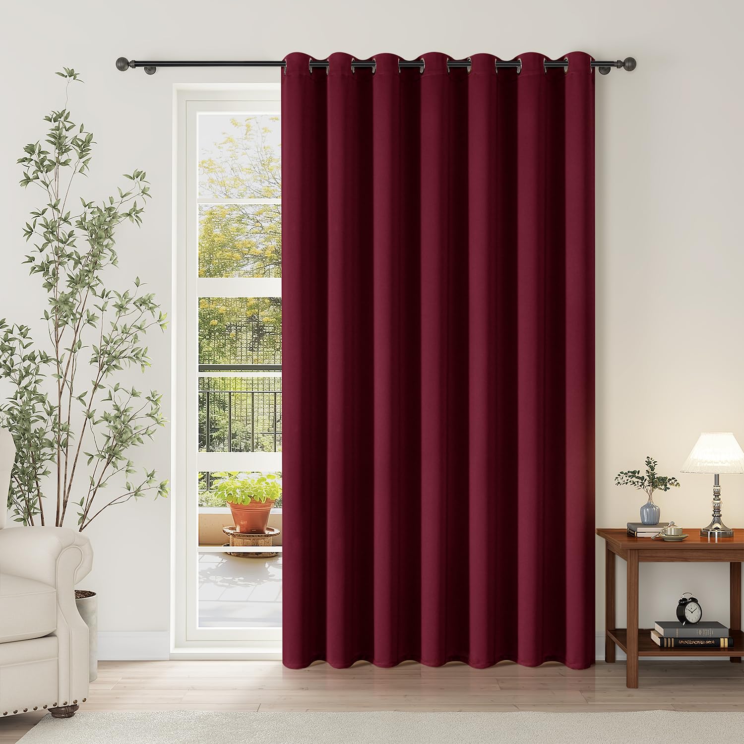 ChrisDowa Blackout Door Curtains for Doorway Privacy, Grommet Closet Curtains for Bedroom Closet Door, Thermal Insulated Temporary Doorway Cover Room Divider Drapes (1 Panel, Dark Grey, 34 x 80 Inch)