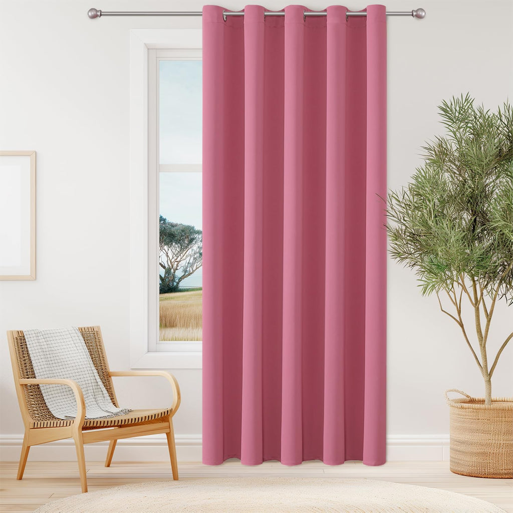 ChrisDowa Blackout Door Curtains for Doorway Privacy, Grommet Closet Curtains for Bedroom Closet Door, Thermal Insulated Temporary Doorway Cover Room Divider Drapes (1 Panel, Dark Grey, 34 x 80 Inch)