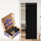 AJAZZ 100% Blackout Accordion Door Magnetic Door Curtain Folding Closet Doors Curtain Invisible Applicable Bedroom Room Living Room Doorway （Grey 42" W x 78" L 1 Panel