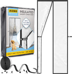 AUGO Magnetic Thermal Insulated Door Curtain - Transparent EVA Door Cover for Winter- Keeps Warm Air in and Cold Air Out - Home Winterizing Products - Patent Pending Keep Open Feature - 38 x 83 Inch