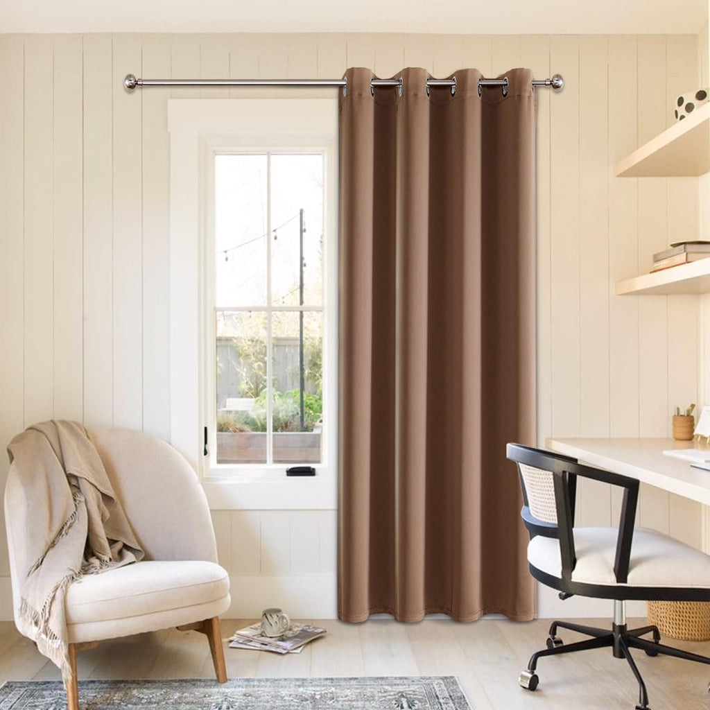 ChrisDowa Blackout Door Curtains for Doorway Privacy, Grommet Closet Curtains for Bedroom Closet Door, Thermal Insulated Temporary Doorway Cover Room Divider Drapes (1 Panel, Dark Grey, 34 x 80 Inch)