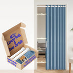 AJAZZ 100% Blackout Accordion Door Magnetic Door Curtain Folding Closet Doors Curtain Invisible Applicable Bedroom Room Living Room Doorway （Grey 42" W x 78" L 1 Panel