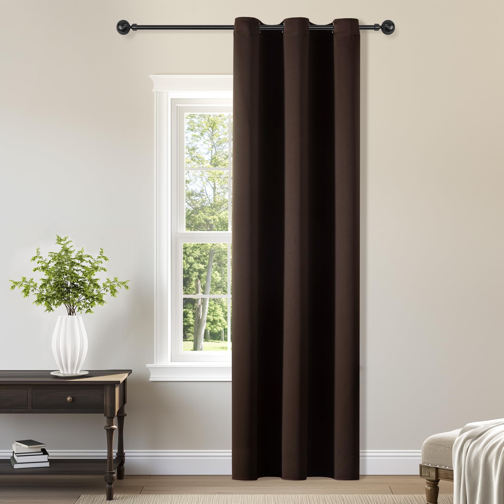 ChrisDowa Blackout Door Curtains for Doorway Privacy, Grommet Closet Curtains for Bedroom Closet Door, Thermal Insulated Temporary Doorway Cover Room Divider Drapes (1 Panel, Dark Grey, 34 x 80 Inch)