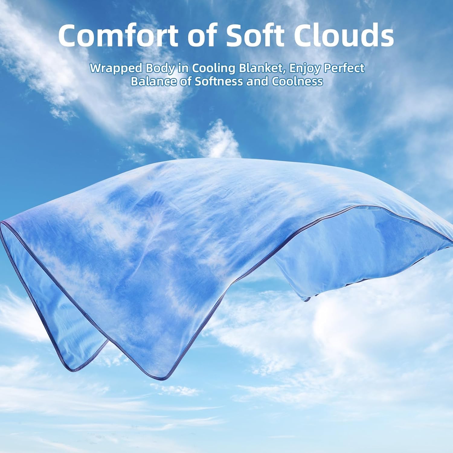 Size 90"x90" Lightweight Cooling Blanket Heat Absorbing for Hot Sleepers Summer Bed Couch All Season Use