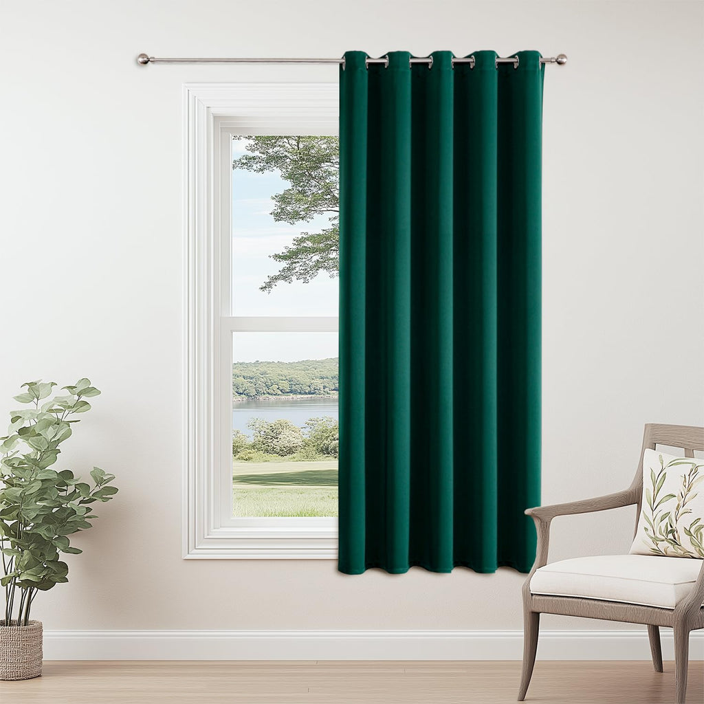 ChrisDowa Blackout Door Curtains for Doorway Privacy, Grommet Closet Curtains for Bedroom Closet Door, Thermal Insulated Temporary Doorway Cover Room Divider Drapes (1 Panel, Dark Grey, 34 x 80 Inch)