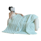 SheRest Lightweight & Breathable Summer Throw Blanket for the AC Room, Couch, or Nap Time, Soft and Portable Cooling Blanket for Hot Sleepers and Night Sweats (Blue, Twin)