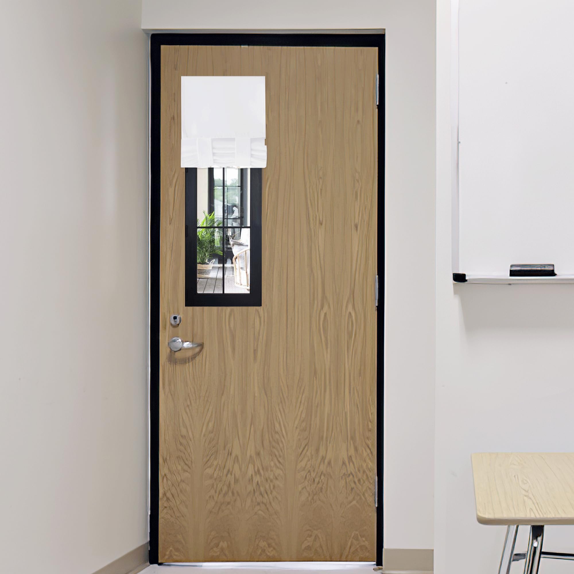 RYB HOME Blackout French Door Curtain - Privacy Thermal Insulated Window Shades for Patio Kitchen Front Entry Back Door Glass Window, Self Adhesive No Drill, 1 Panel, 26" W x 69" L, Black