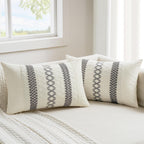 Set of 2 18x18 Inch Sage Green Macrame Woven Boho Farmhouse Pillow Covers Retro Cotton Cushion Cases for Sofa Bed Chair Summer Spring Decor