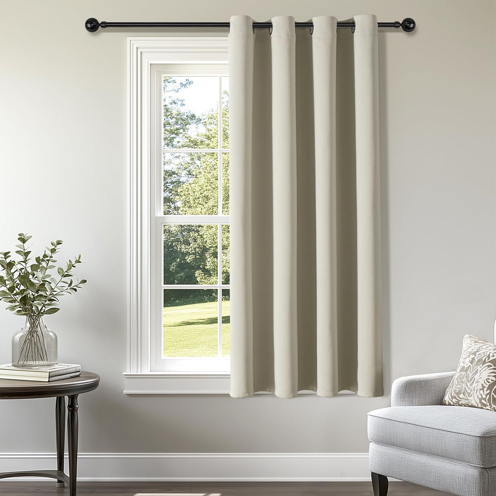 ChrisDowa Blackout Door Curtains for Doorway Privacy, Grommet Closet Curtains for Bedroom Closet Door, Thermal Insulated Temporary Doorway Cover Room Divider Drapes (1 Panel, Dark Grey, 34 x 80 Inch)