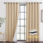 RYB HOME Dustproof Curtains for Large Window, Soundproof Thermal Insulated Blackout Curtains for Sliding Glass Door Furance Office Dorm Bedroom Living Room, Silver Grey, W62 x L95 inch, 2 Panels