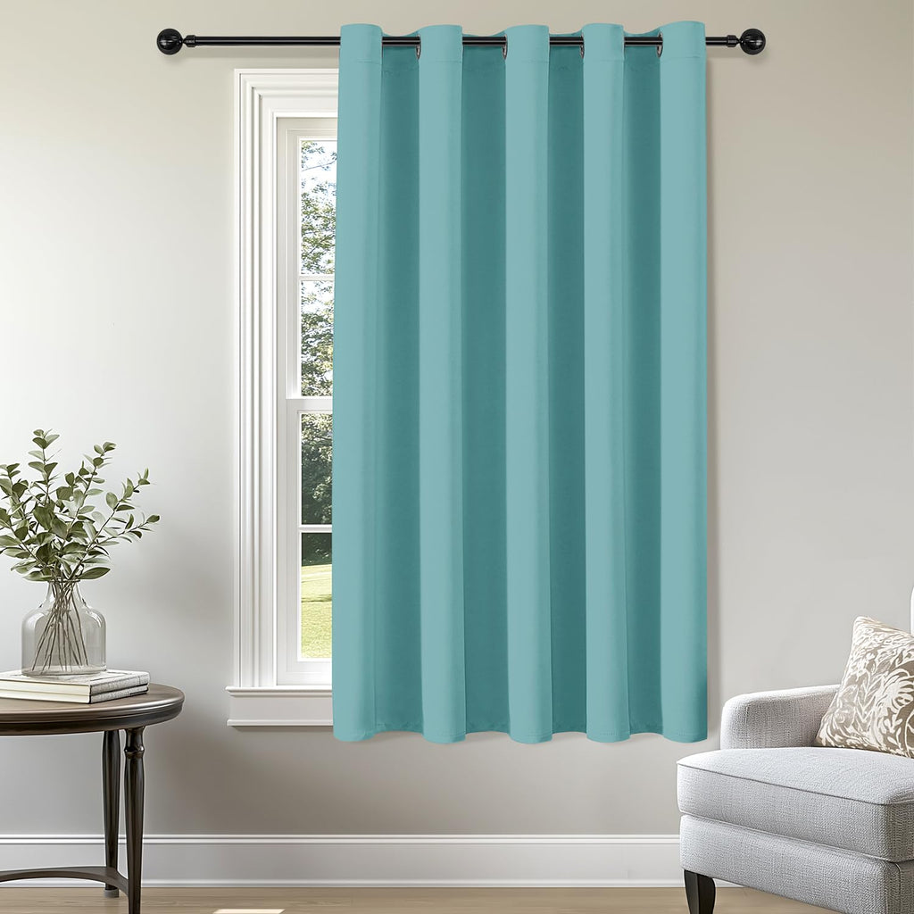ChrisDowa Blackout Door Curtains for Doorway Privacy, Grommet Closet Curtains for Bedroom Closet Door, Thermal Insulated Temporary Doorway Cover Room Divider Drapes (1 Panel, Dark Grey, 34 x 80 Inch)