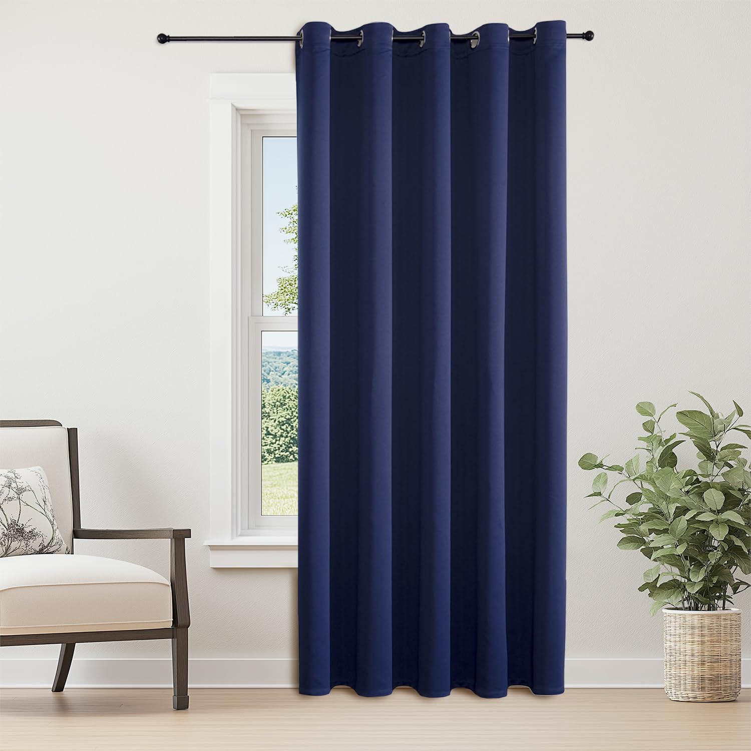 ChrisDowa Blackout Door Curtains for Doorway Privacy, Grommet Closet Curtains for Bedroom Closet Door, Thermal Insulated Temporary Doorway Cover Room Divider Drapes (1 Panel, Dark Grey, 34 x 80 Inch)