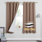 RYB HOME Dustproof Curtains for Large Window, Soundproof Thermal Insulated Blackout Curtains for Sliding Glass Door Furance Office Dorm Bedroom Living Room, Silver Grey, W62 x L95 inch, 2 Panels