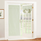 RYB HOME Blackout French Door Curtain - Privacy Thermal Insulated Window Shades for Patio Kitchen Front Entry Back Door Glass Window, Self Adhesive No Drill, 1 Panel, 26" W x 69" L, Black