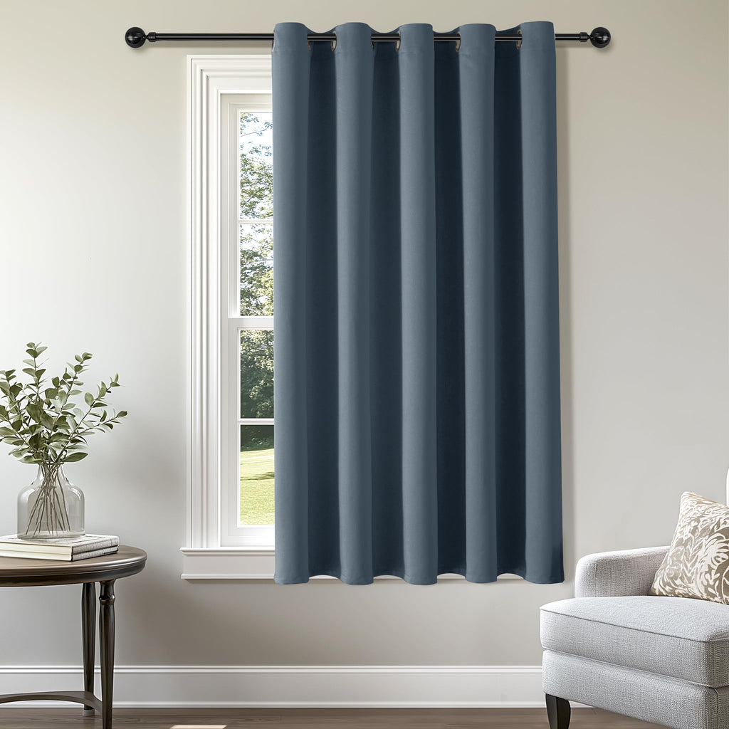 ChrisDowa Blackout Door Curtains for Doorway Privacy, Grommet Closet Curtains for Bedroom Closet Door, Thermal Insulated Temporary Doorway Cover Room Divider Drapes (1 Panel, Dark Grey, 34 x 80 Inch)