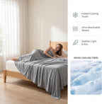 SheRest Silky Satin Cooling Blanket — A Lightweight, Breathable, and Ultra-Thin no-Fill Summer Blanket. Crafted for hot Weather. Ideal as a Bed Blanket, Sofa Throw, or nap Blanket (Grey, Throw)