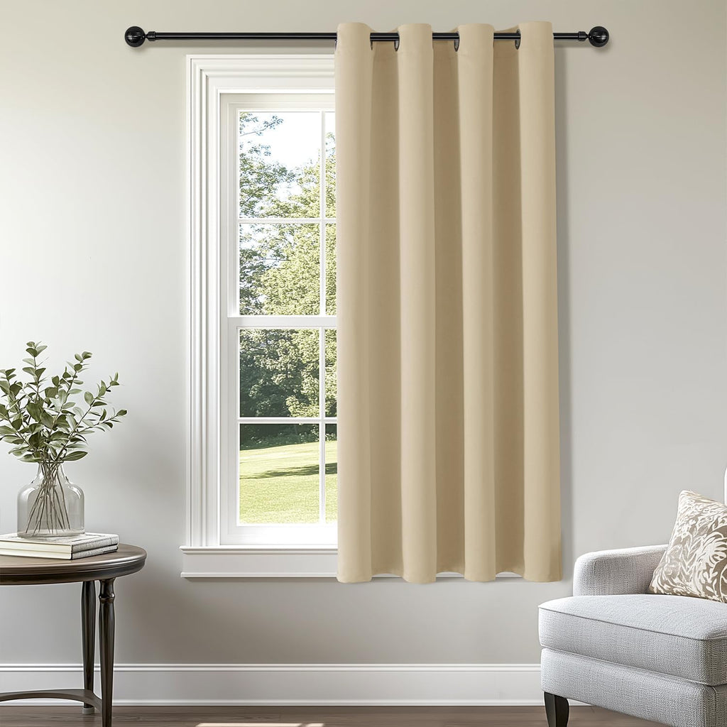 ChrisDowa Blackout Door Curtains for Doorway Privacy, Grommet Closet Curtains for Bedroom Closet Door, Thermal Insulated Temporary Doorway Cover Room Divider Drapes (1 Panel, Dark Grey, 34 x 80 Inch)
