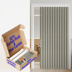 AJAZZ 100% Blackout Accordion Door Magnetic Door Curtain Folding Closet Doors Curtain Invisible Applicable Bedroom Room Living Room Doorway （Grey 42" W x 78" L 1 Panel