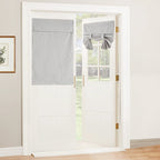 RYB HOME Blackout French Door Curtain - Privacy Thermal Insulated Window Shades for Patio Kitchen Front Entry Back Door Glass Window, Self Adhesive No Drill, 1 Panel, 26" W x 69" L, Black