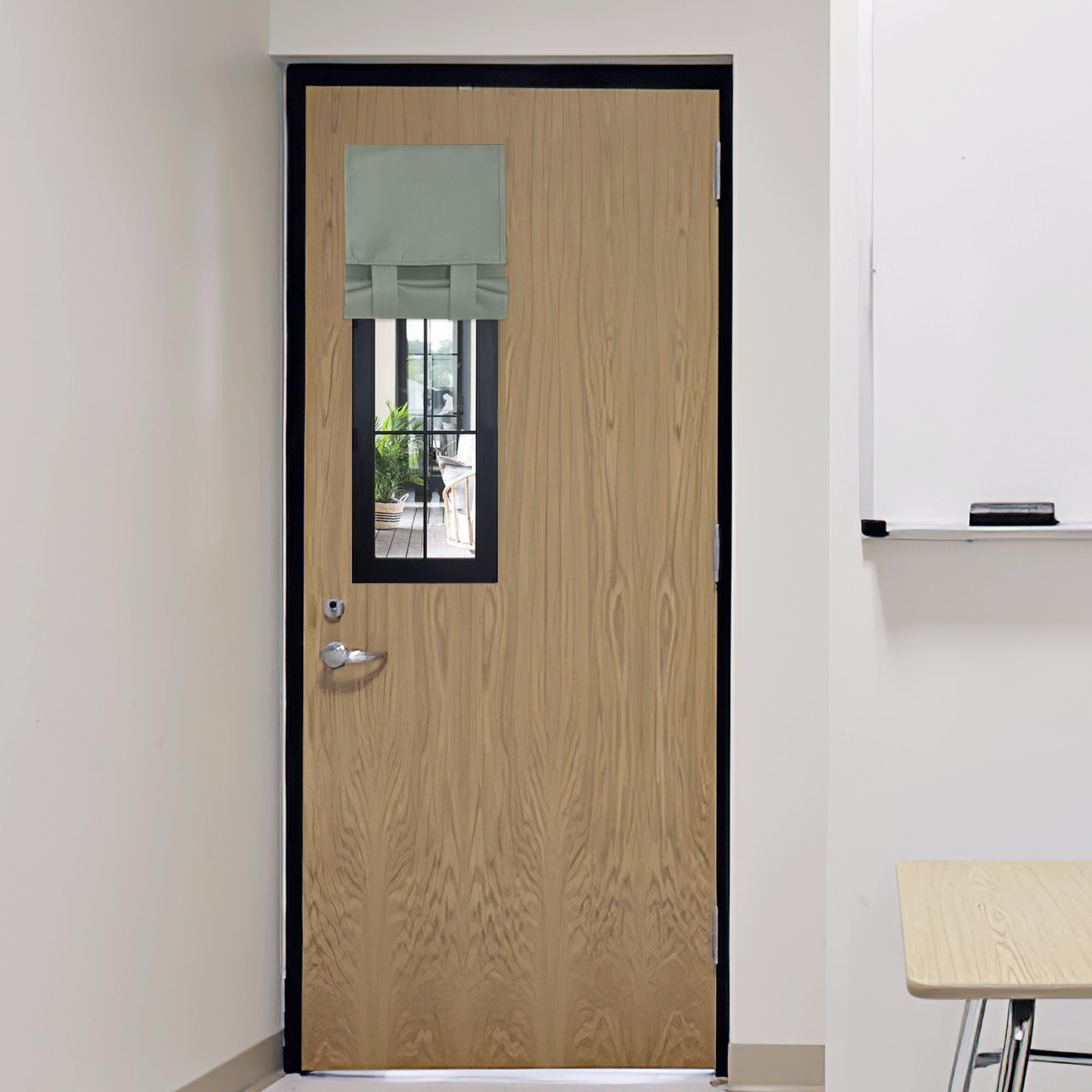 RYB HOME Blackout French Door Curtain - Privacy Thermal Insulated Window Shades for Patio Kitchen Front Entry Back Door Glass Window, Self Adhesive No Drill, 1 Panel, 26" W x 69" L, Black