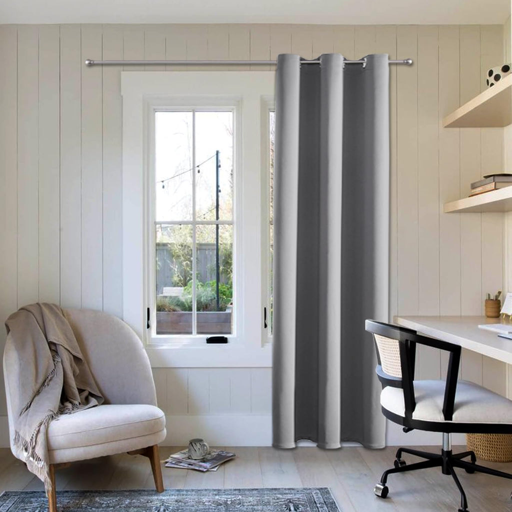ChrisDowa Blackout Door Curtains for Doorway Privacy, Grommet Closet Curtains for Bedroom Closet Door, Thermal Insulated Temporary Doorway Cover Room Divider Drapes (1 Panel, Dark Grey, 34 x 80 Inch)