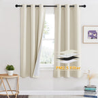 RYB HOME Dustproof Curtains for Large Window, Soundproof Thermal Insulated Blackout Curtains for Sliding Glass Door Furance Office Dorm Bedroom Living Room, Silver Grey, W62 x L95 inch, 2 Panels