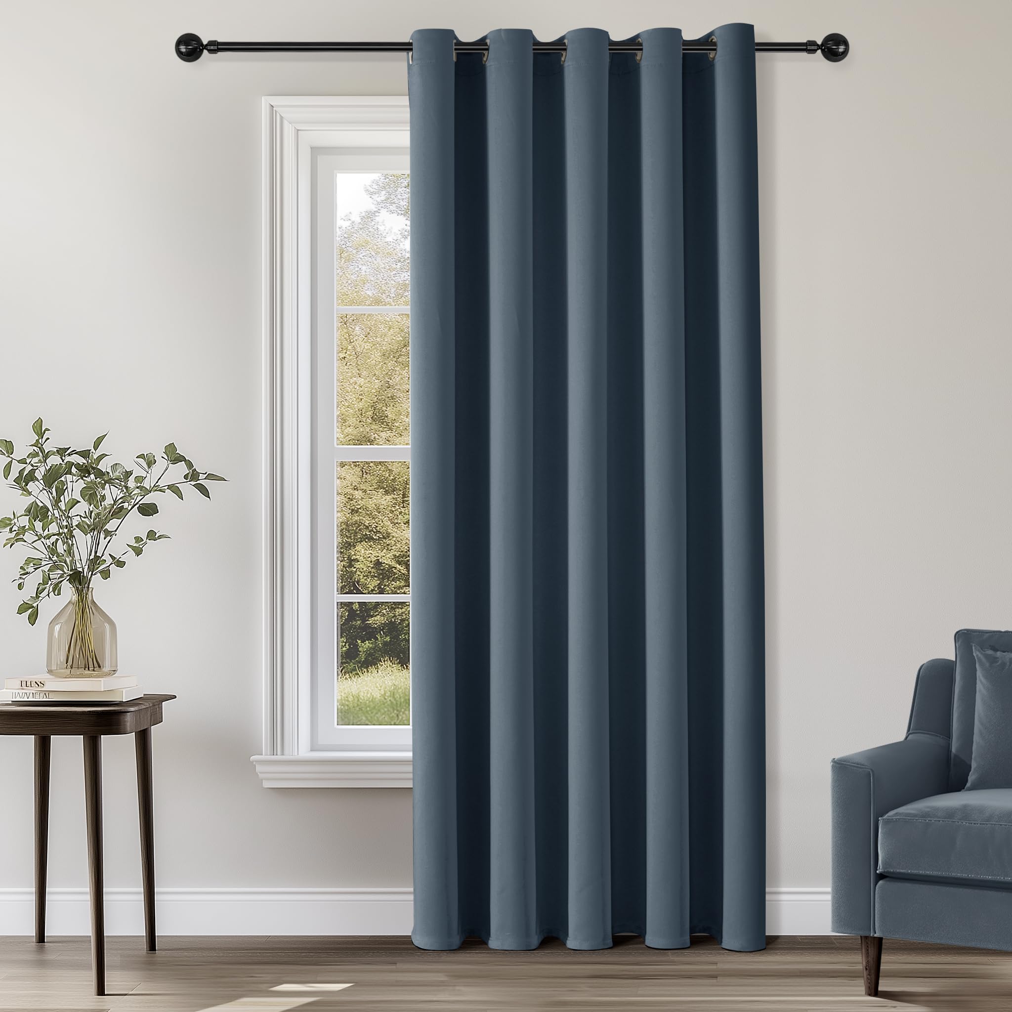 ChrisDowa Blackout Door Curtains for Doorway Privacy, Grommet Closet Curtains for Bedroom Closet Door, Thermal Insulated Temporary Doorway Cover Room Divider Drapes (1 Panel, Dark Grey, 34 x 80 Inch)