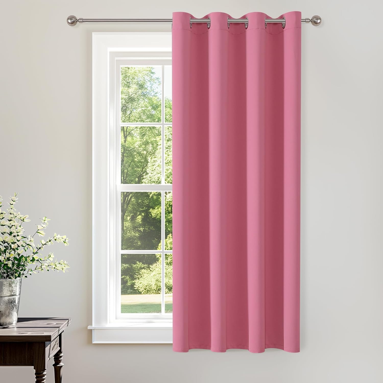 ChrisDowa Blackout Door Curtains for Doorway Privacy, Grommet Closet Curtains for Bedroom Closet Door, Thermal Insulated Temporary Doorway Cover Room Divider Drapes (1 Panel, Dark Grey, 34 x 80 Inch)