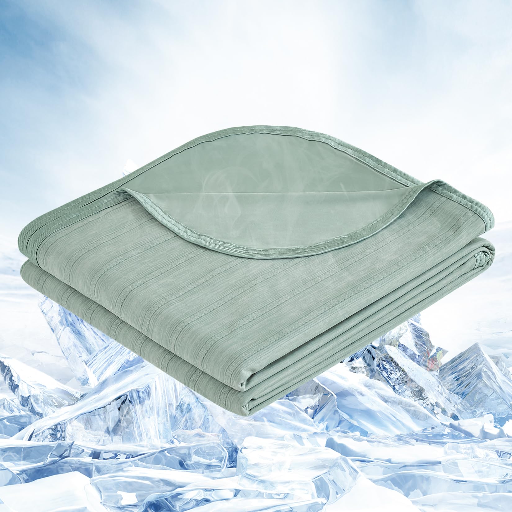 OIGAE Cooling Blanket for Hot Sleepers - Soft & Lightweight Summer Cold Blanket for Night Sweats | Perfect for Bed, Couch, Sofa (Grey, Throw 50" x 70")