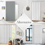 100% Blackout Privacy Door Curtain for Doorway, Magnetic Door Curtain for Closet & Hallway, 1 Panel, W45 x L80, Gray