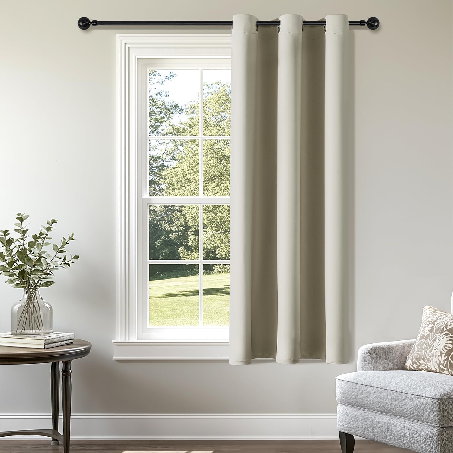 ChrisDowa Blackout Door Curtains for Doorway Privacy, Grommet Closet Curtains for Bedroom Closet Door, Thermal Insulated Temporary Doorway Cover Room Divider Drapes (1 Panel, Dark Grey, 34 x 80 Inch)