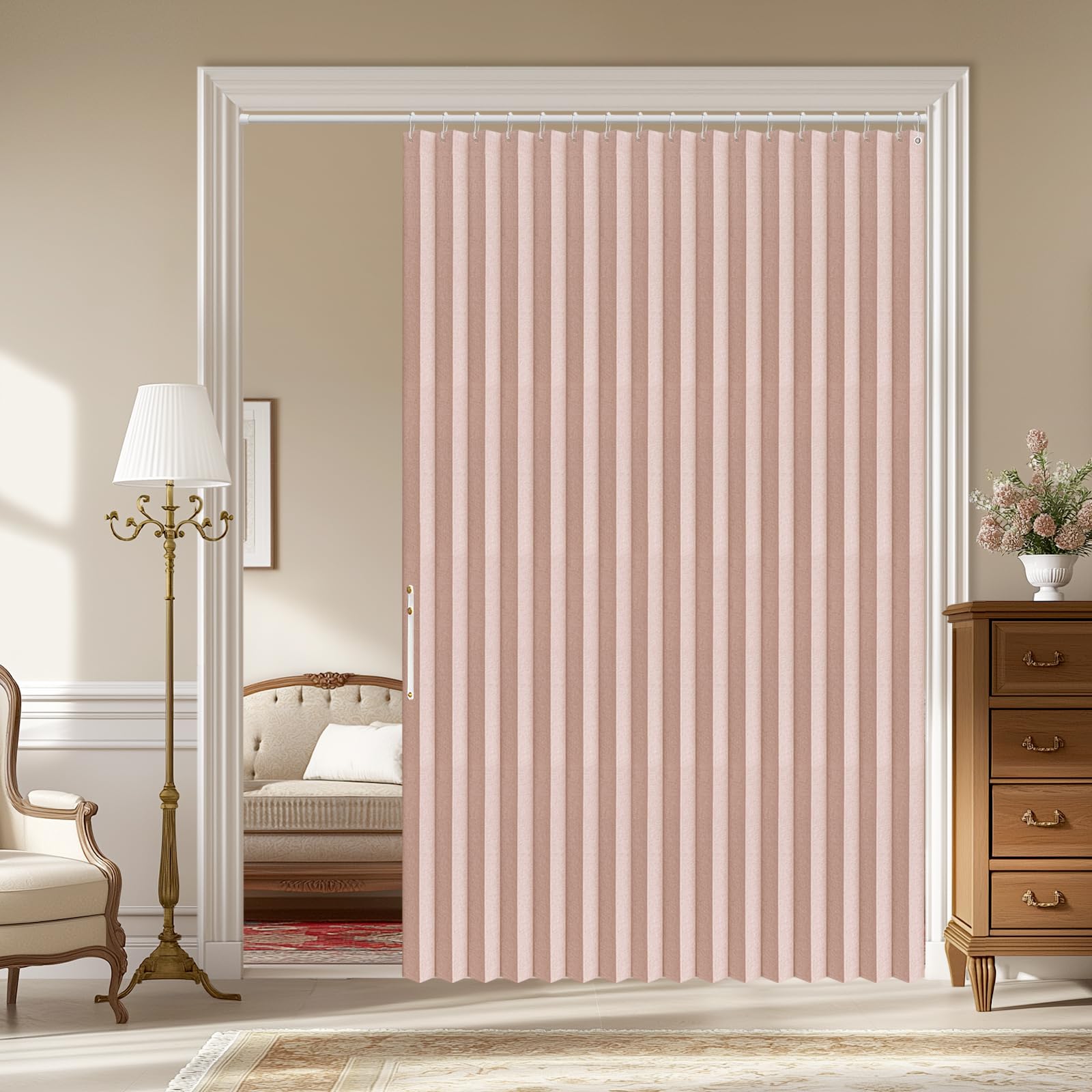 AJAZZ 100% Blackout Accordion Door Magnetic Door Curtain Folding Closet Doors Curtain Invisible Applicable Bedroom Room Living Room Doorway （Grey 42" W x 78" L 1 Panel