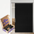 AJAZZ 100% Blackout Accordion Door Magnetic Door Curtain Folding Closet Doors Curtain Invisible Applicable Bedroom Room Living Room Doorway （Grey 42" W x 78" L 1 Panel