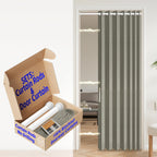 AJAZZ 100% Blackout Accordion Door Magnetic Door Curtain Folding Closet Doors Curtain Invisible Applicable Bedroom Room Living Room Doorway （Grey 42" W x 78" L 1 Panel