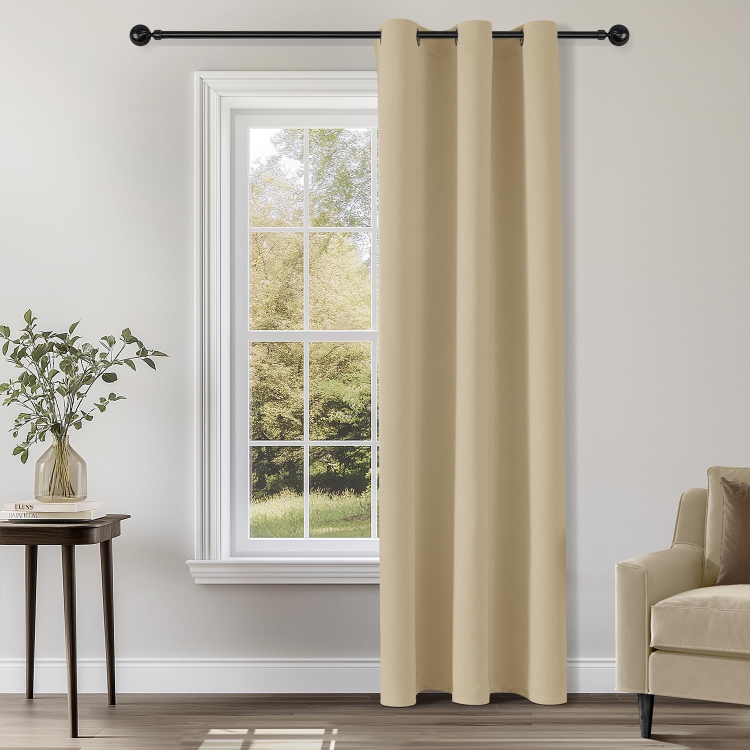 ChrisDowa Blackout Door Curtains for Doorway Privacy, Grommet Closet Curtains for Bedroom Closet Door, Thermal Insulated Temporary Doorway Cover Room Divider Drapes (1 Panel, Dark Grey, 34 x 80 Inch)