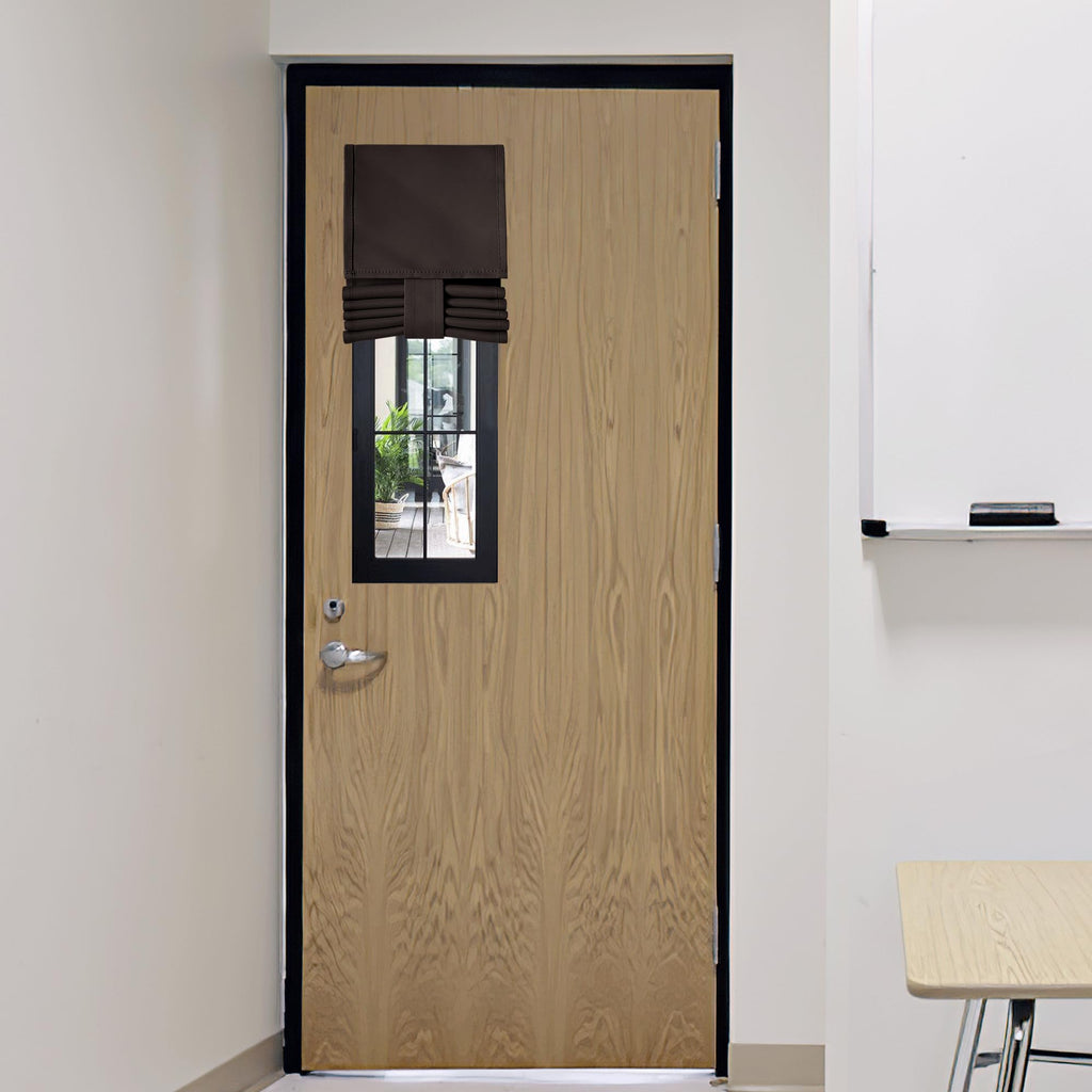 RYB HOME Blackout French Door Curtain - Privacy Thermal Insulated Window Shades for Patio Kitchen Front Entry Back Door Glass Window, Self Adhesive No Drill, 1 Panel, 26" W x 69" L, Black