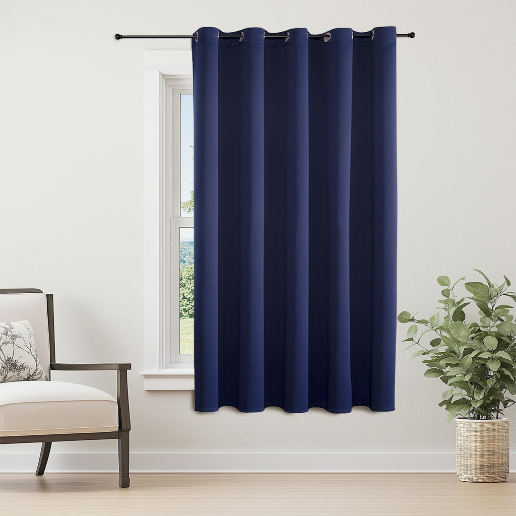 ChrisDowa Blackout Door Curtains for Doorway Privacy, Grommet Closet Curtains for Bedroom Closet Door, Thermal Insulated Temporary Doorway Cover Room Divider Drapes (1 Panel, Dark Grey, 34 x 80 Inch)