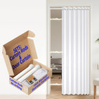 AJAZZ 100% Blackout Accordion Door Magnetic Door Curtain Folding Closet Doors Curtain Invisible Applicable Bedroom Room Living Room Doorway （Grey 42" W x 78" L 1 Panel