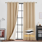 RYB HOME Dustproof Curtains for Large Window, Soundproof Thermal Insulated Blackout Curtains for Sliding Glass Door Furance Office Dorm Bedroom Living Room, Silver Grey, W62 x L95 inch, 2 Panels