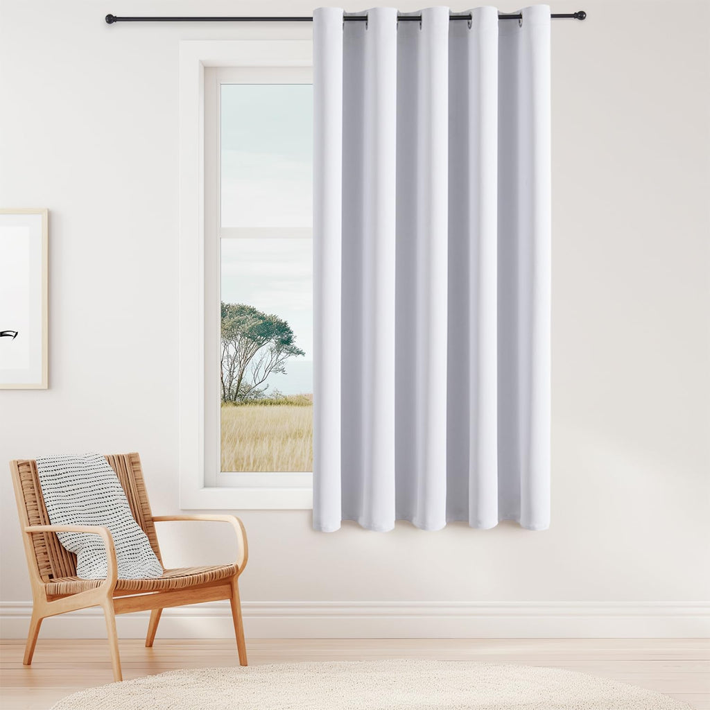 ChrisDowa Blackout Door Curtains for Doorway Privacy, Grommet Closet Curtains for Bedroom Closet Door, Thermal Insulated Temporary Doorway Cover Room Divider Drapes (1 Panel, Dark Grey, 34 x 80 Inch)