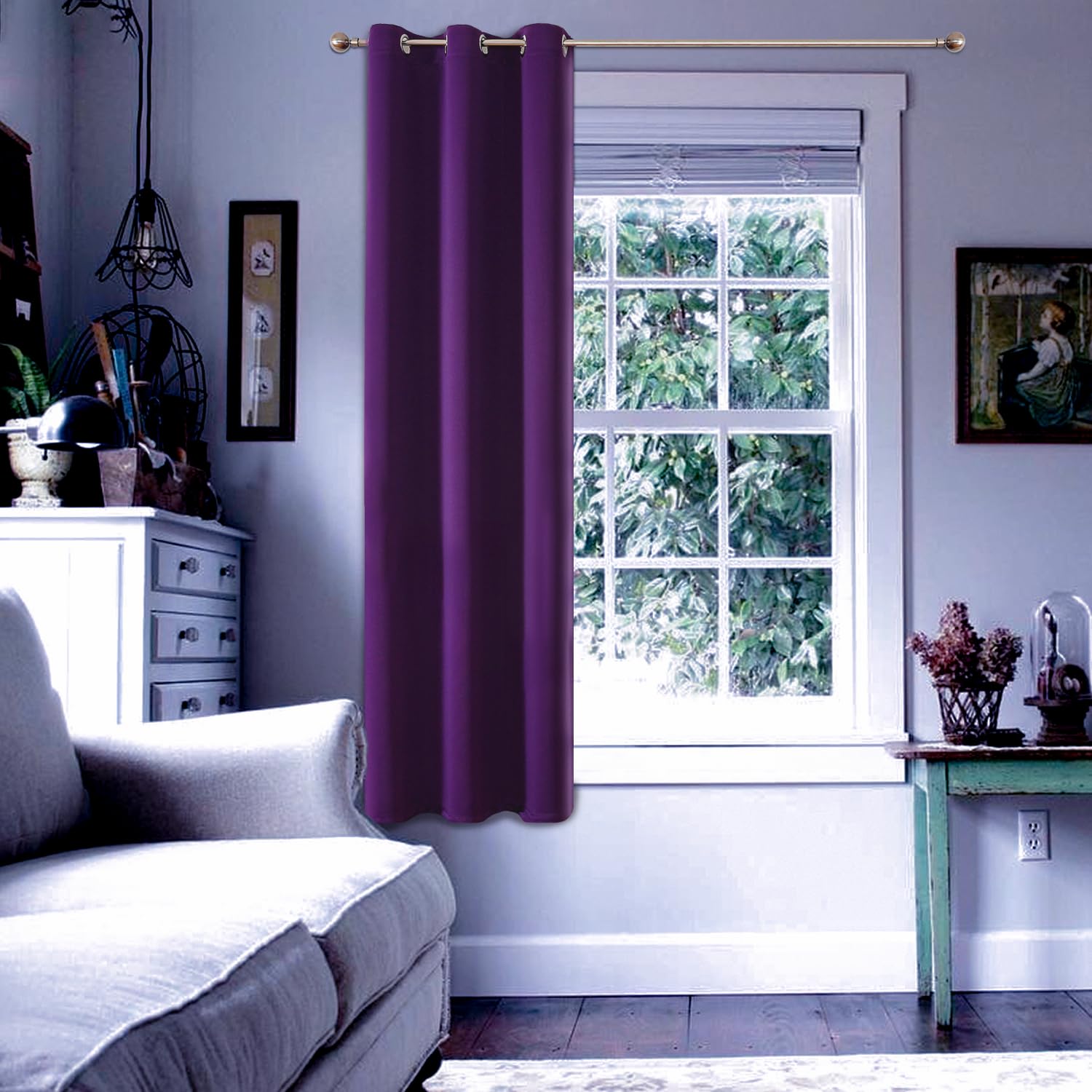 ChrisDowa Blackout Door Curtains for Doorway Privacy, Grommet Closet Curtains for Bedroom Closet Door, Thermal Insulated Temporary Doorway Cover Room Divider Drapes (1 Panel, Dark Grey, 34 x 80 Inch)