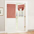 RYB HOME Blackout French Door Curtain - Privacy Thermal Insulated Window Shades for Patio Kitchen Front Entry Back Door Glass Window, Self Adhesive No Drill, 1 Panel, 26" W x 69" L, Black